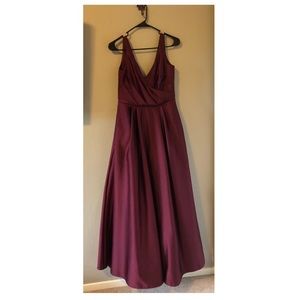 David’s Bridal Long Satin Gown (Style#20062386)